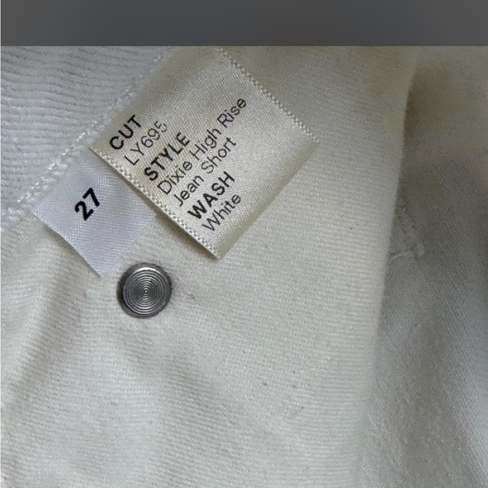 Reformation White Raw-Hem Denim Shorts - Picture 3 of 4